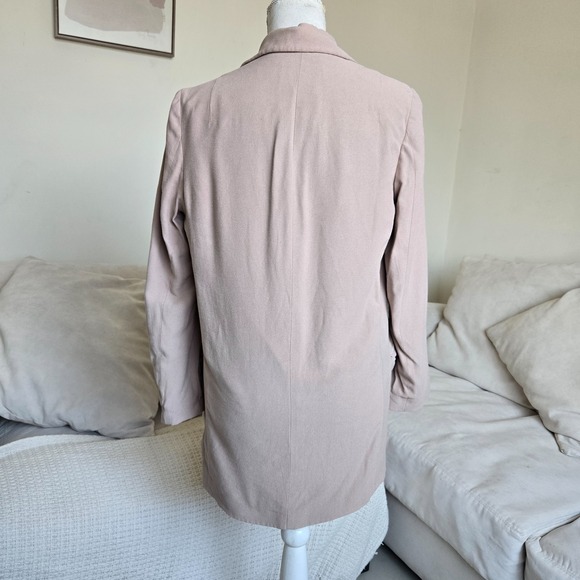 All Saints Sz 4 Womens Mauve Soft Chalk Pink Lined Alesia Lightweight‎ Blazer - Picture 3 of 6